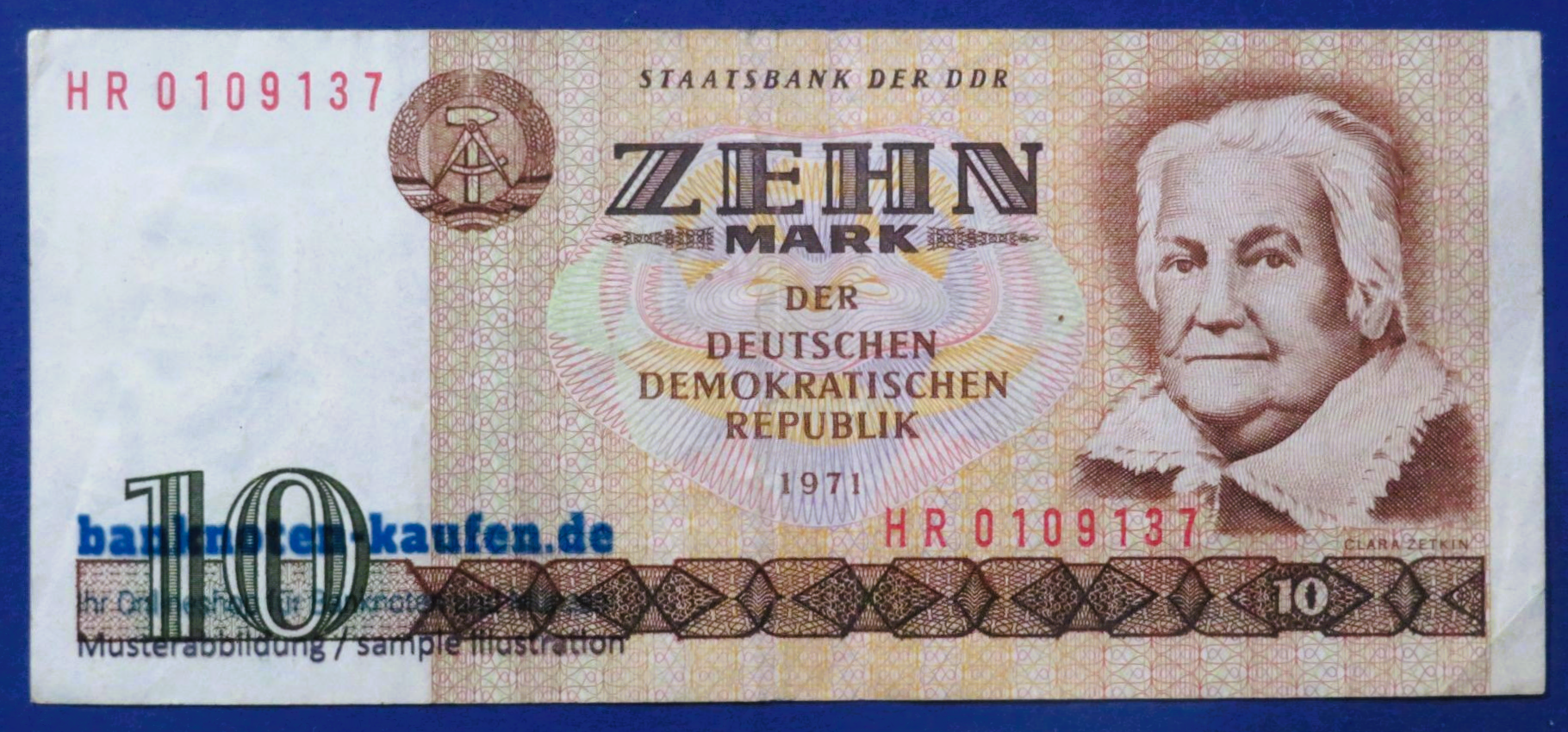 Germany-Democratic Republic (GDR), 10 Mark, 1971, circulated (USED / VF), P-28b