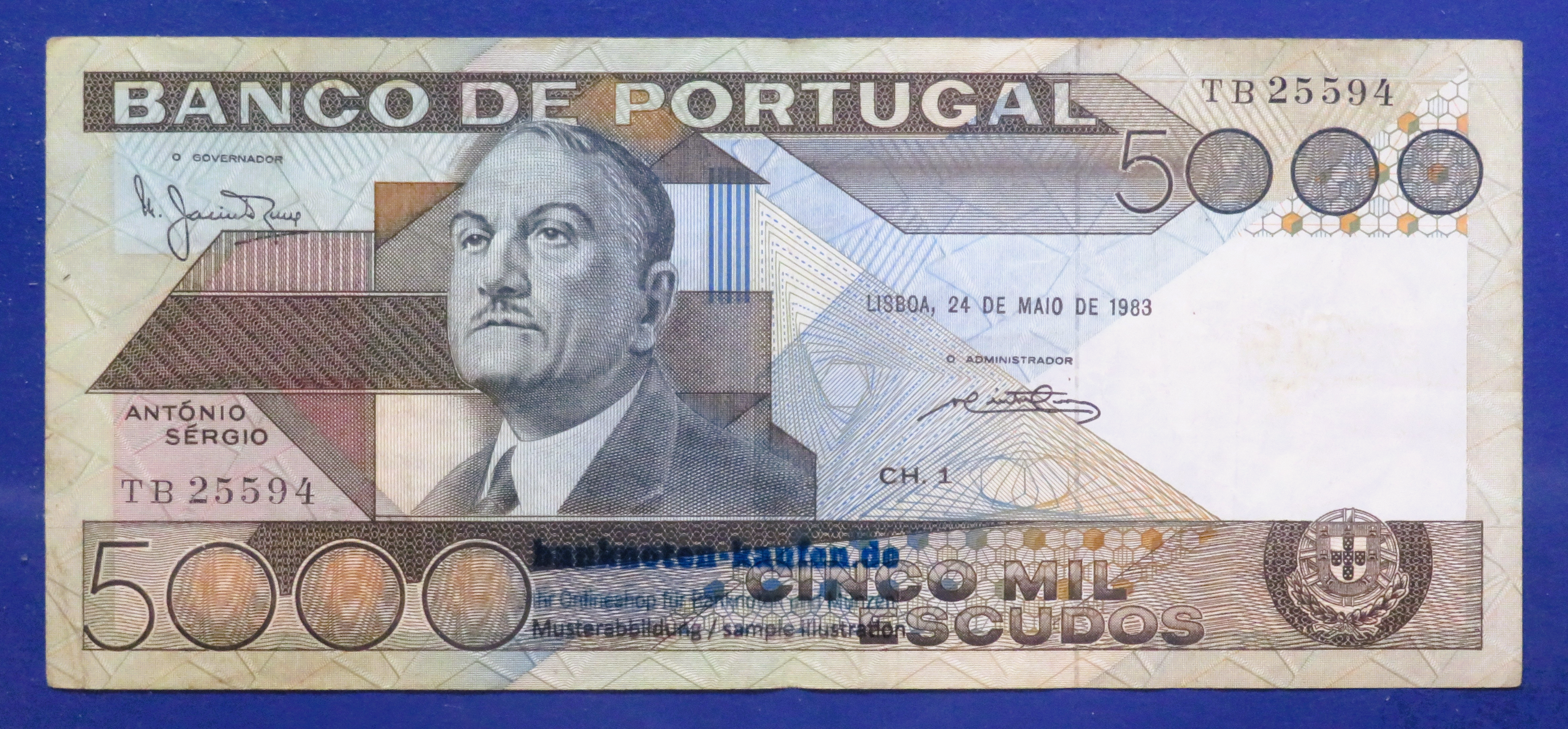 Portugal, 5.000 Escudos, 1983, gebraucht (USED / VF), P-182c