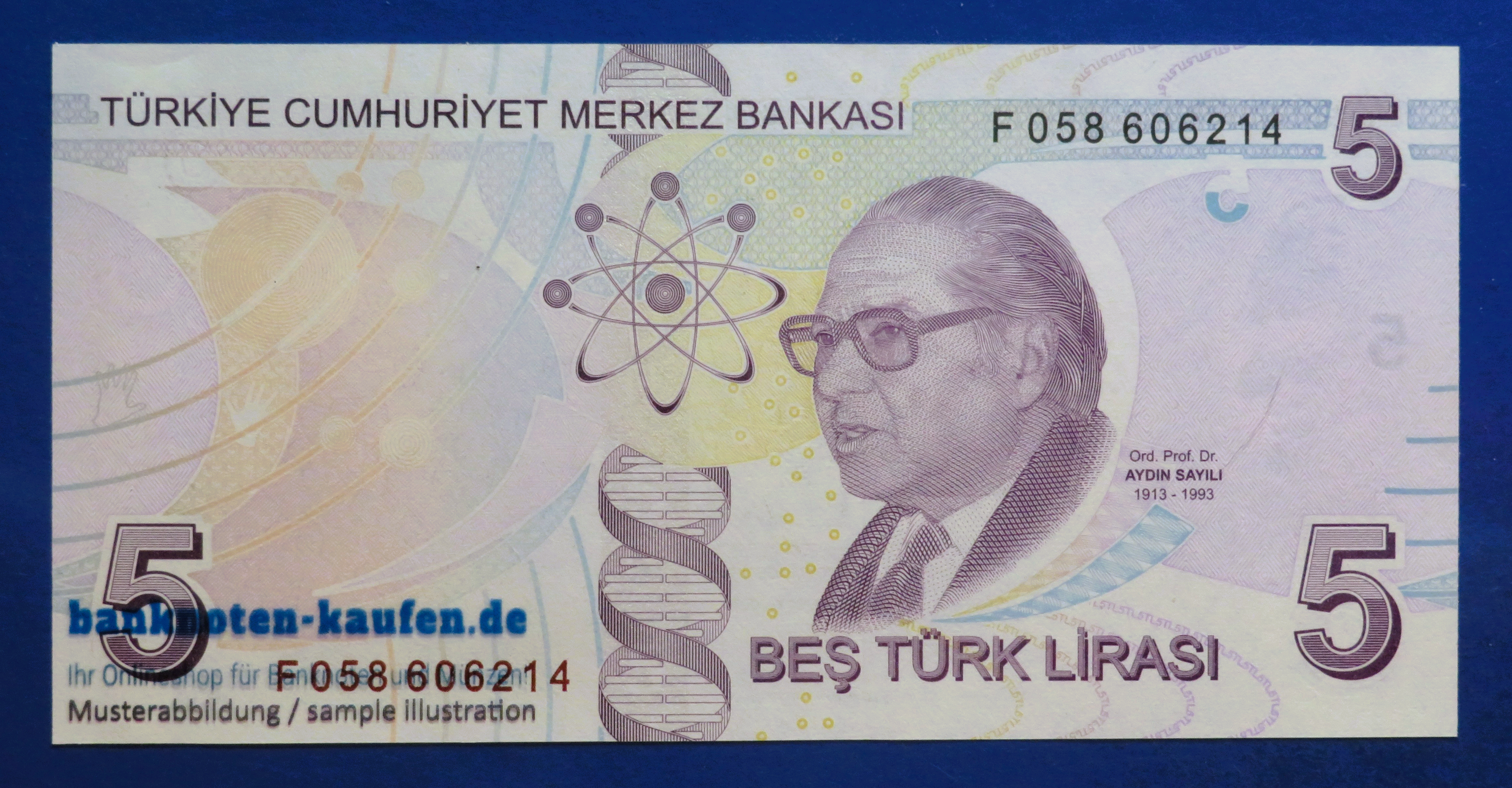 Türkei, 5 Lira, 2009, kassenfrisch (UNC), P-222