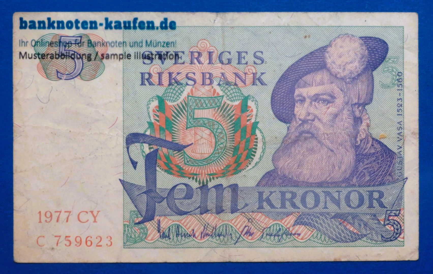 Sweden, 5 Kronor, 1977, circulated (USED / F), P-51d