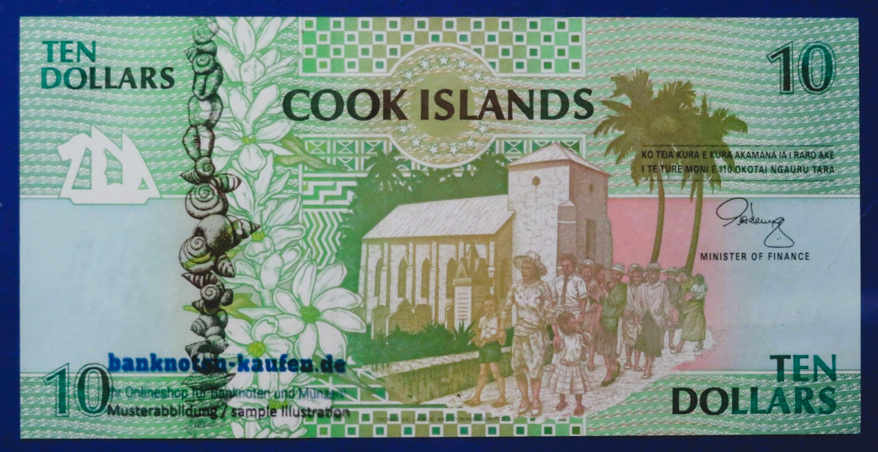 Cook Islands, 10 Dollars, 1992ND, about uncirculated (AU), P-8