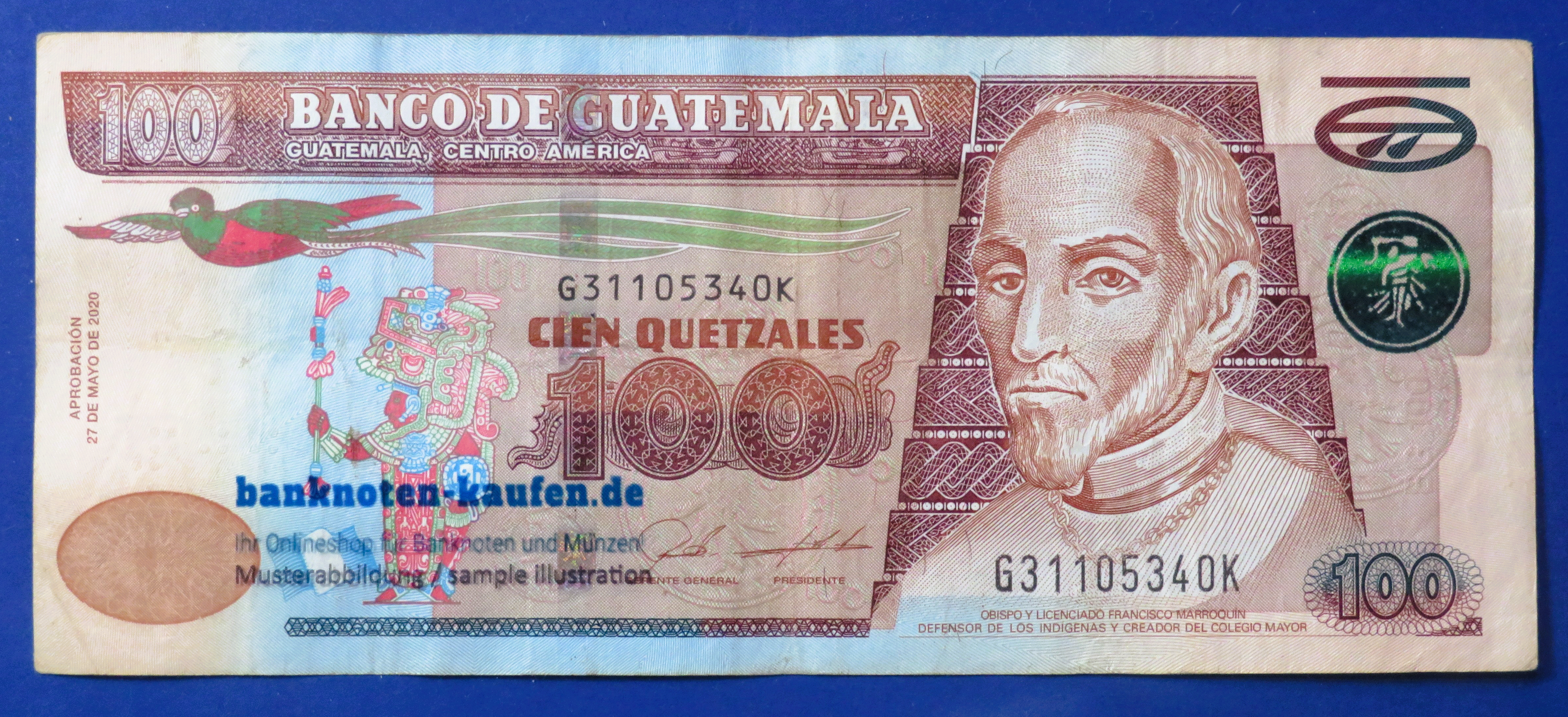 Guatemala, 100 Quetzales, 2020, circulated (USED / VF)