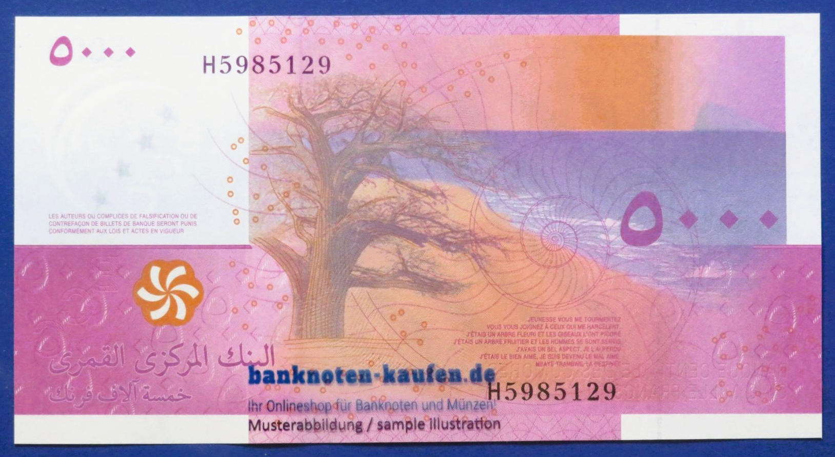 Comoros - 5,000 Francs, 2025, uncirculated (UNC), P-new