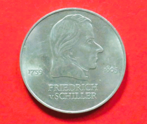 DDR: 20 Mark, 1972, gebraucht (used / ss+), Gedenkausgabe - Schiller, # 39
