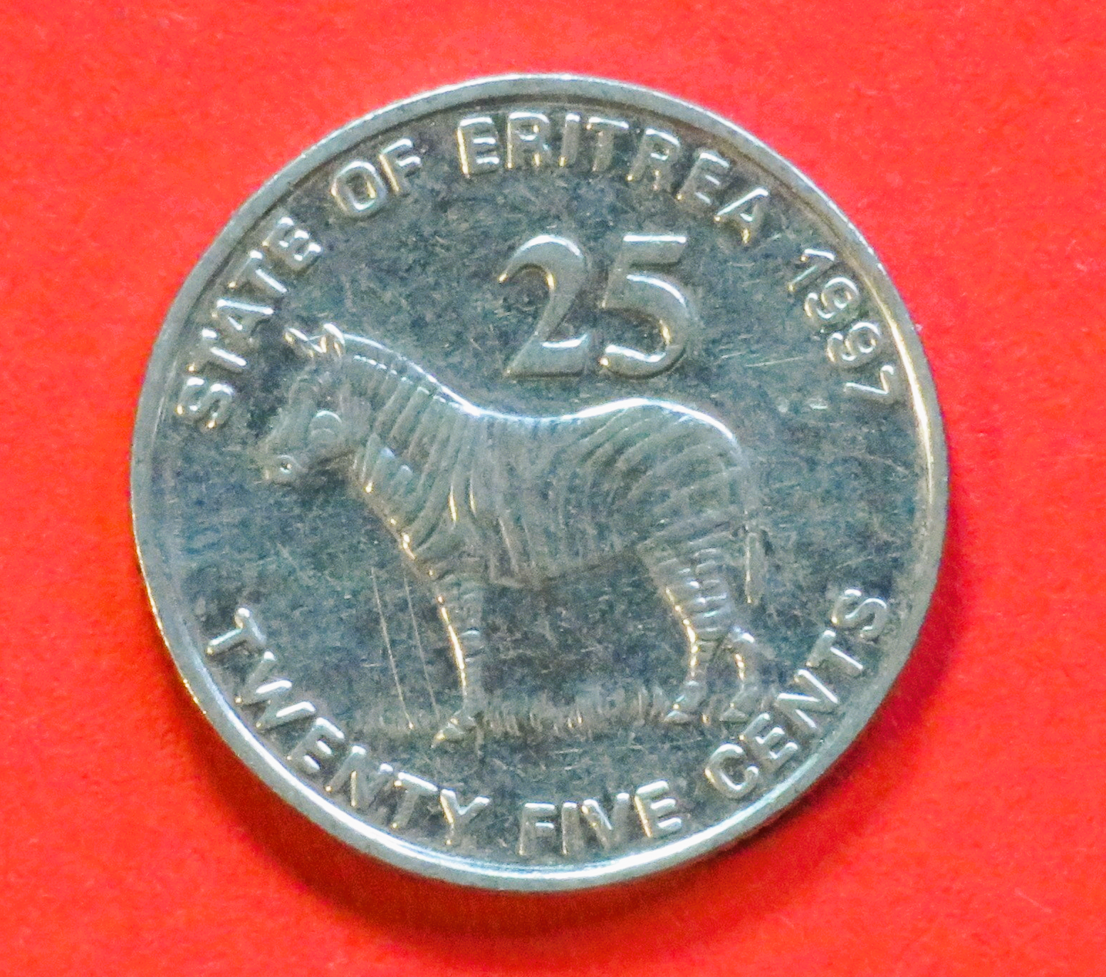 Eritrea: 25 Cents, 1997, gebraucht (used / ss), # 46