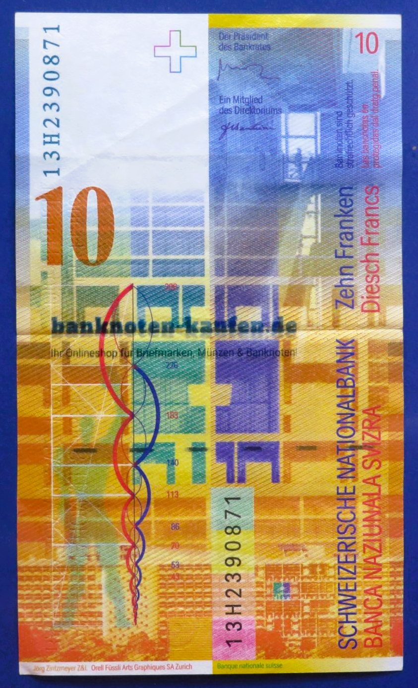 Switzerland, 10 Franken, 2013, circulated (USED / VF+), P-67e