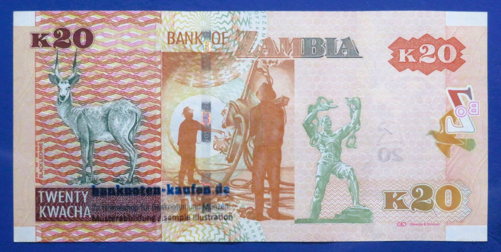 Zambia, 20 Kwacha, 2012, about uncirculated (AU), P-52