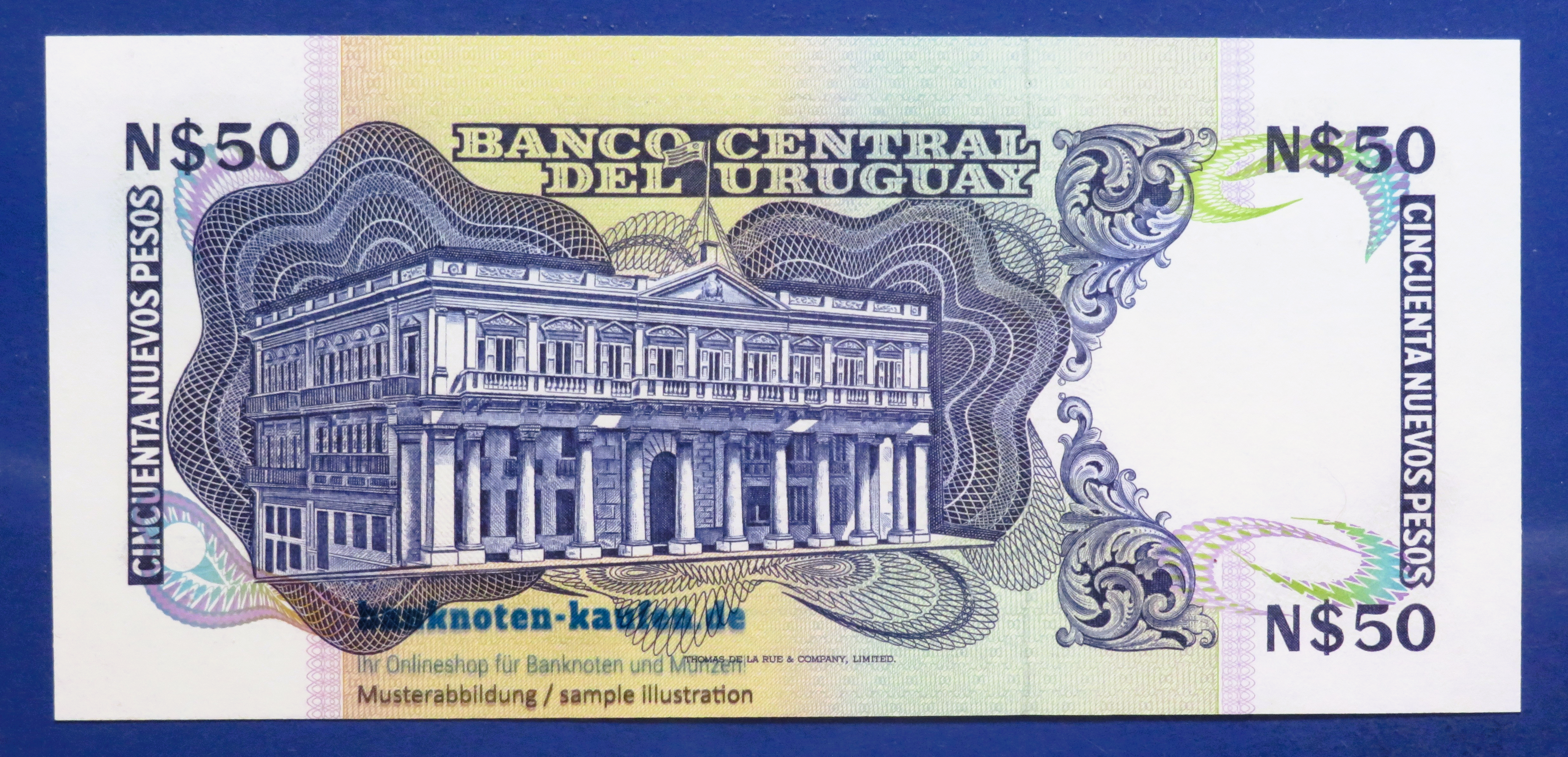 Uruguay, 50 Nuevos Pesos, 1989ND, kassenfrisch (UNC), P-61A