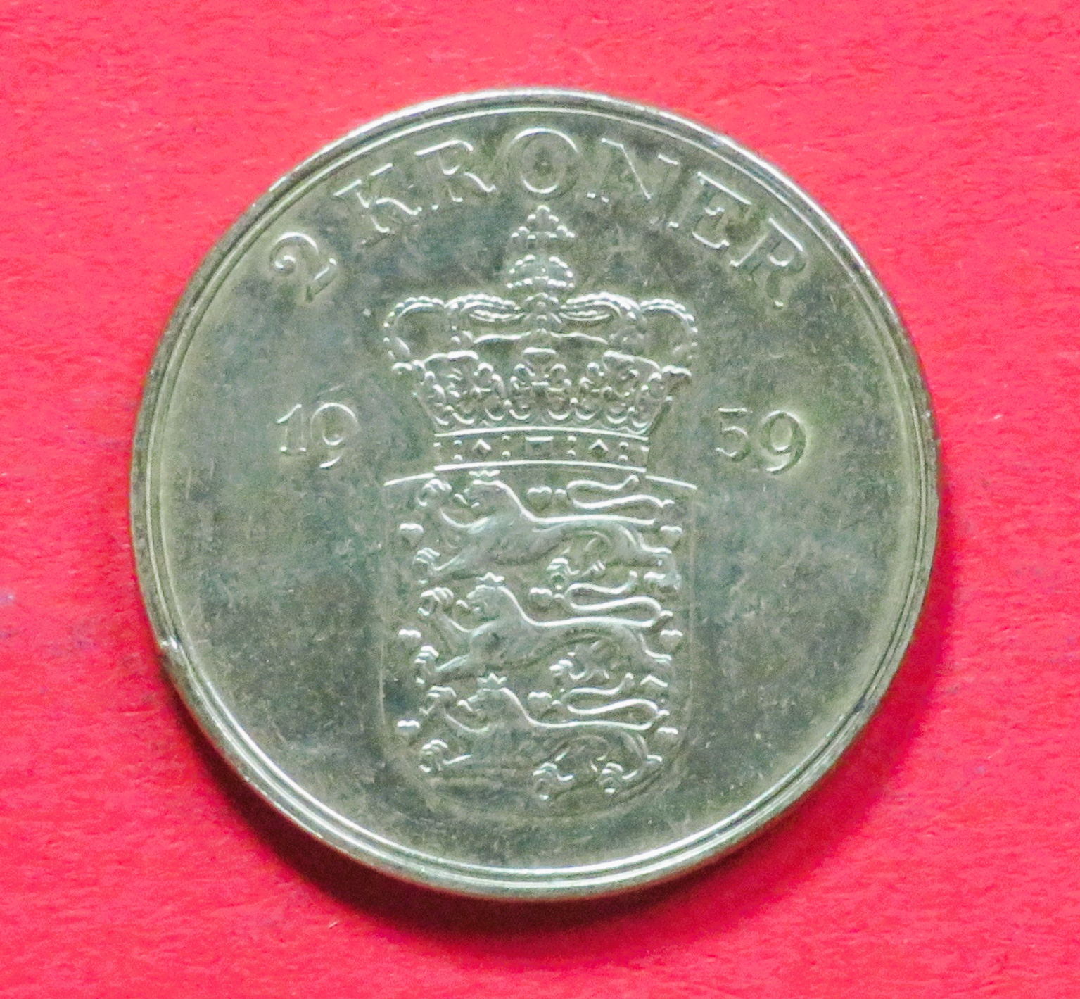 Dänemark:  2 Kroner, 1947-1959, gebraucht (used / ss), # 61