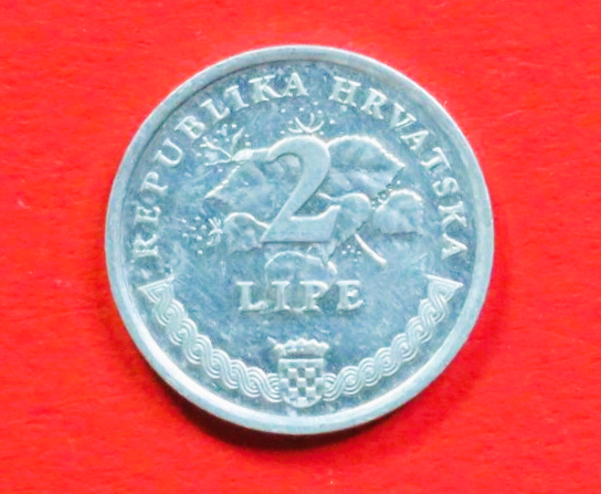 Kroatien:  2 Lipe, 1994+, gebraucht (used / ss-vz), # 17 (Inschrift Latein)