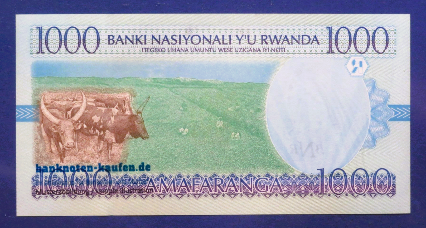 Rwanda - 1,000 Francs, 1998, uncirculated (UNC), P-27b