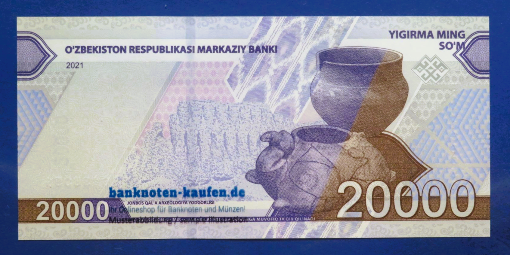 Usbekistan, 20.000 Som, 2021, kassenfrisch (UNC), P-90