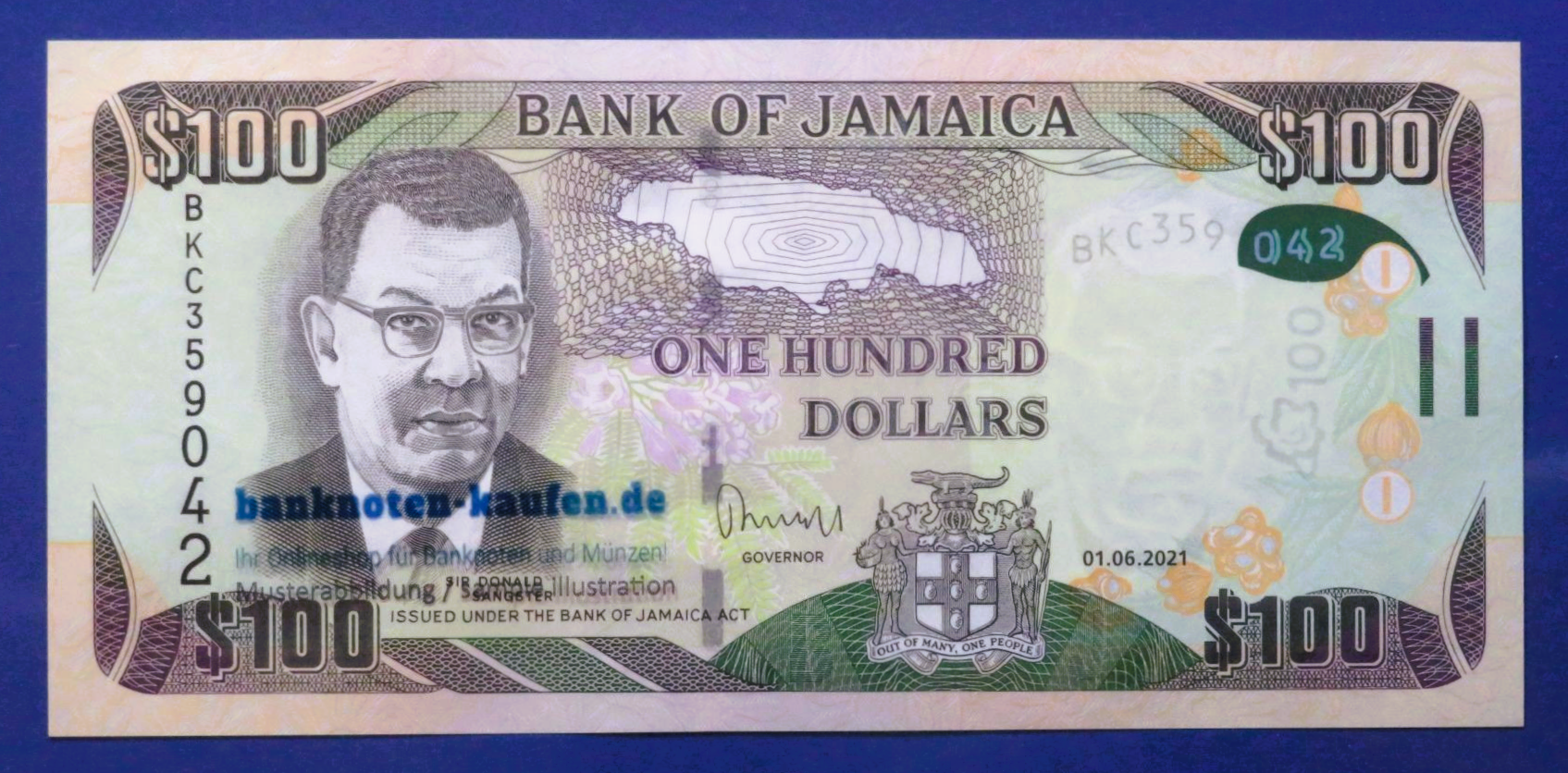 Jamaica, 100 Dollars, 2021, uncirculated (UNC), P-95