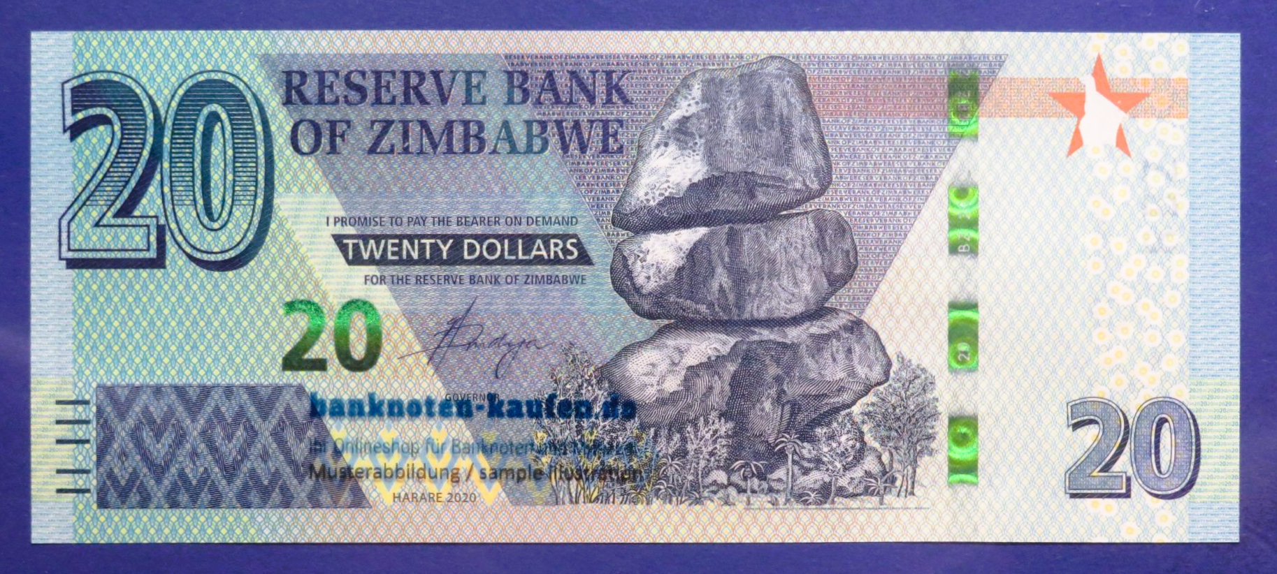 Zimbabwe, 20 Dollars, 2020, uncirculated (UNC), P-104