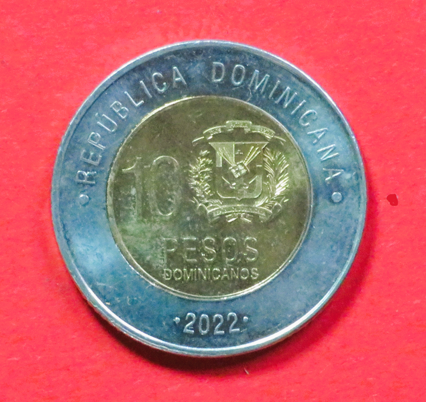 Dominikanische Republik: 10 Pesos dominicanos, 2020+, gebraucht (used / vz)
