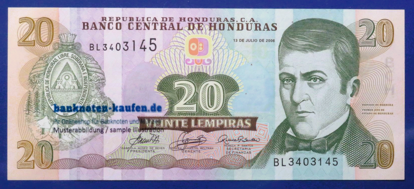 Honduras, 20 Lempiras, 2006, uncirculated (UNC), P-93