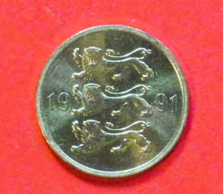 Estland:  5 Senti, 1991-1995, gebraucht (used / vz), # 22