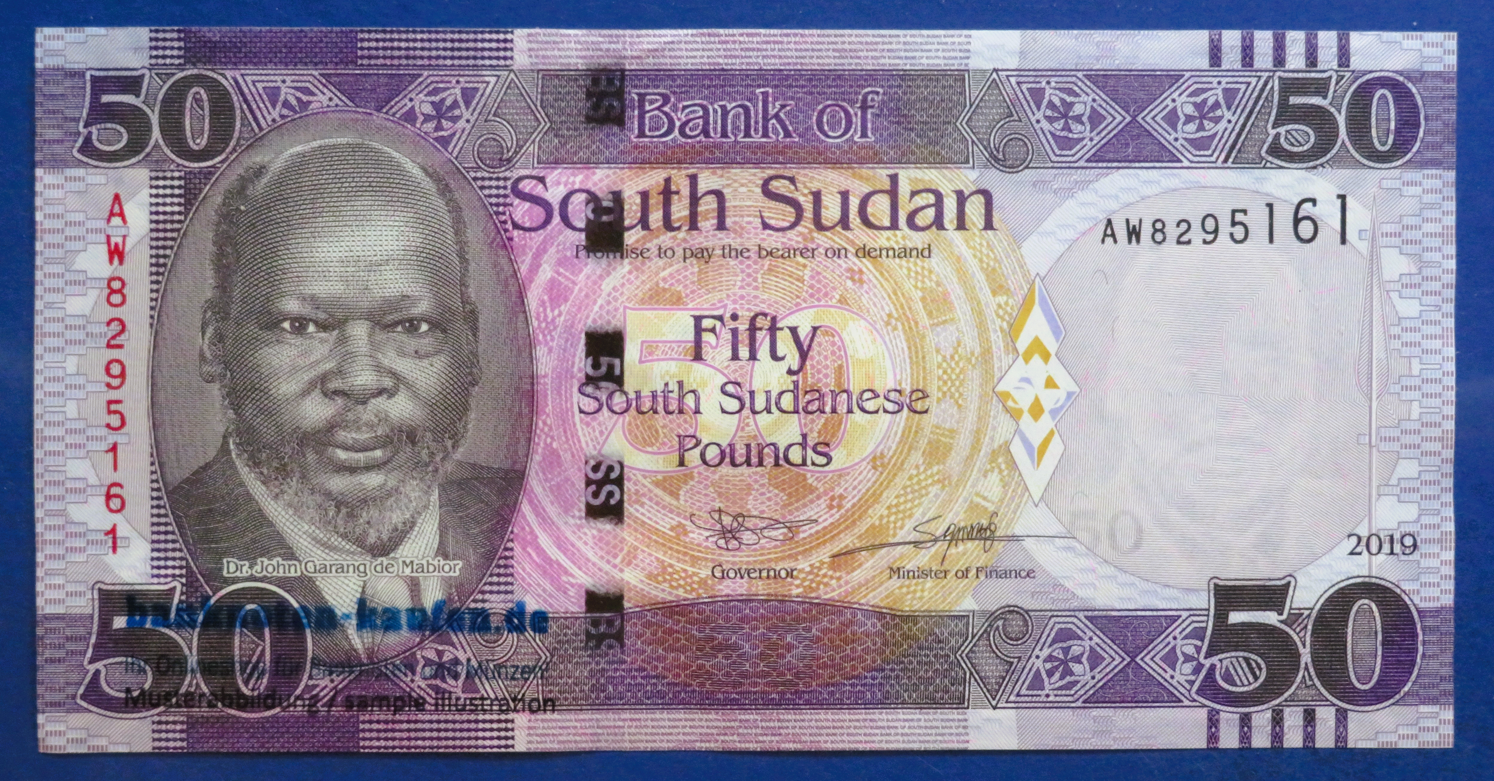 South Sudan, 50 Pounds, 2019, about uncirculated (AU), P-14d