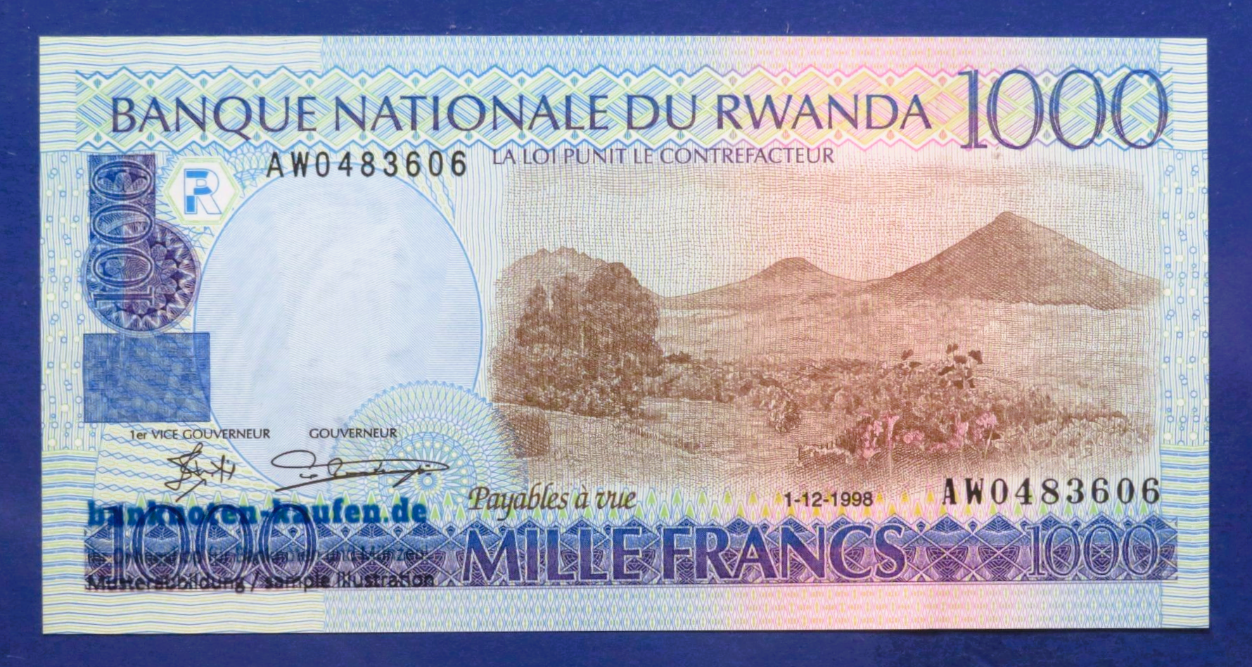 Ruanda, 1.000 Francs, 1998, kassenfrisch (UNC), P-27b