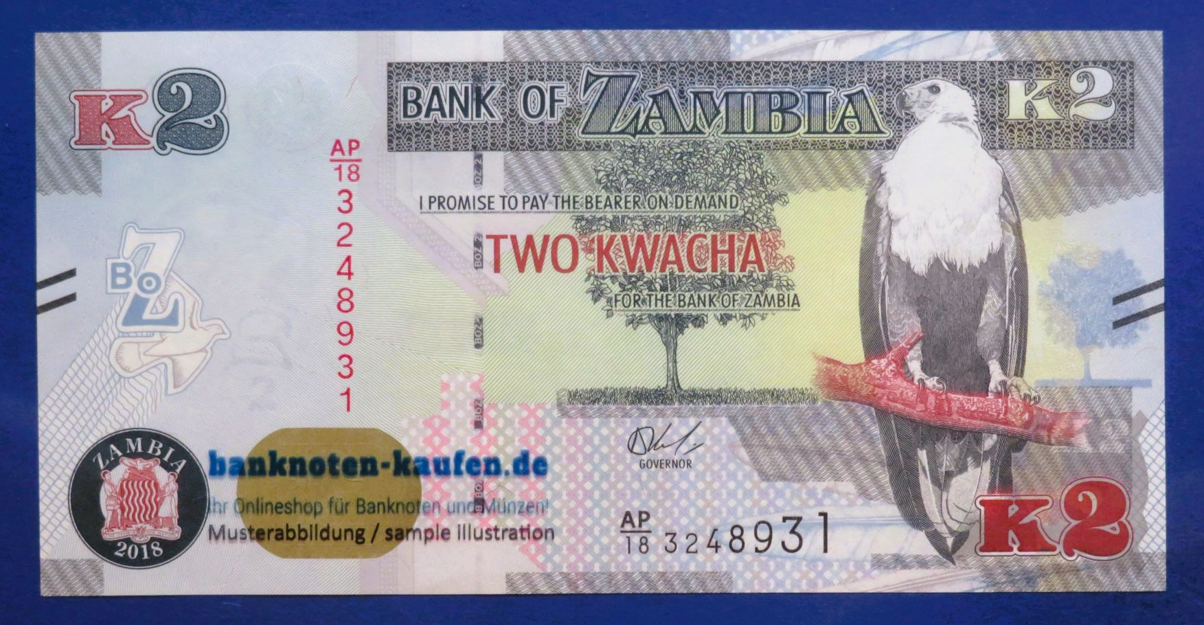 Zambia, 2 Kwacha, 2018, uncirculated (UNC), P-56b