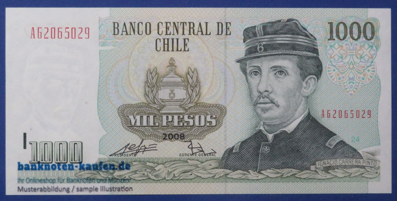Chile - 1,000 Pesos, 2008, uncirculated (UNC), P-154g