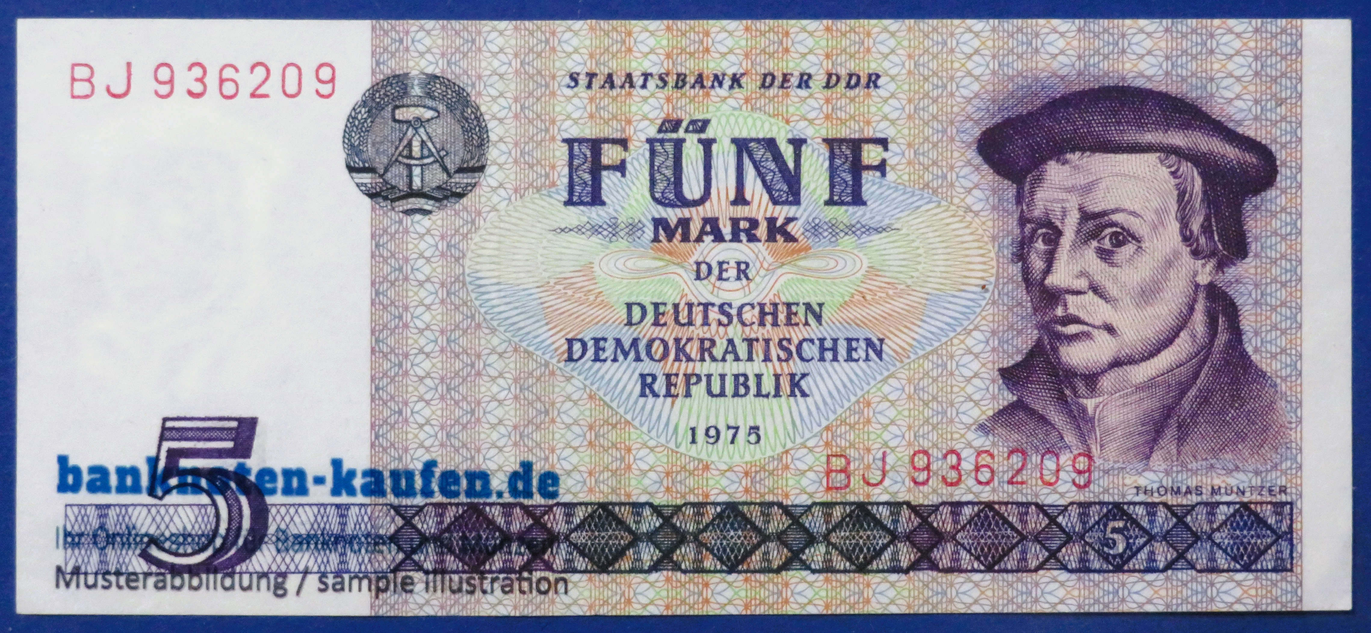 Germany-Democratic Republic (GDR), 5 Mark, 1975, circulated (USED / AU), P-27a
