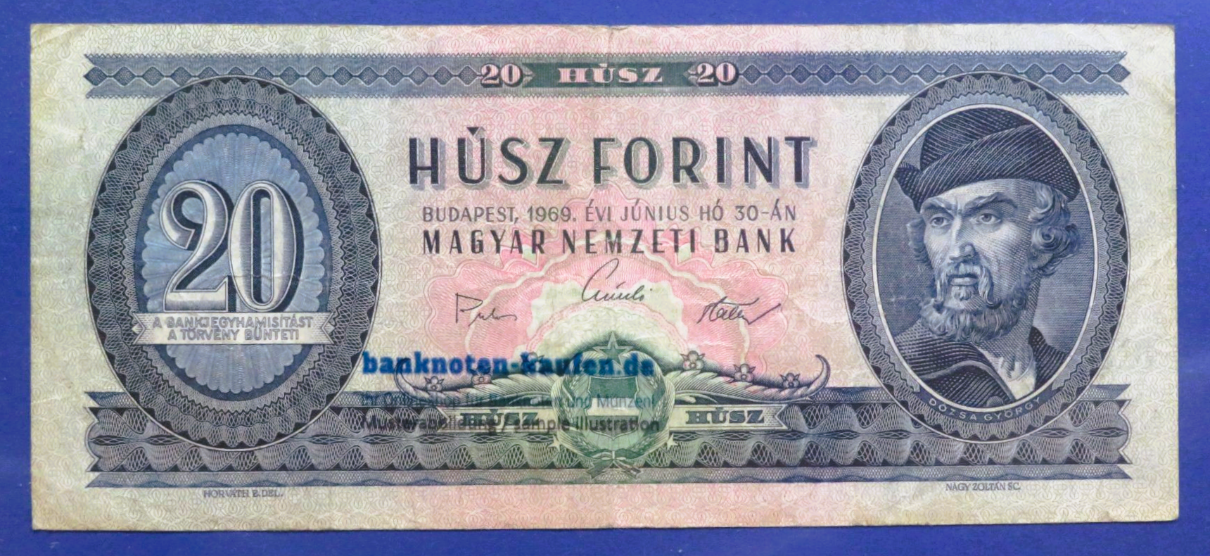 Ungarn, 20 Forint, 1969, gebraucht (USED / F), P-169e