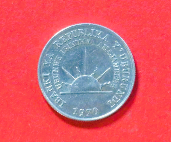 Burundi:  1 Franc, 1970, circulated (used / vf+)