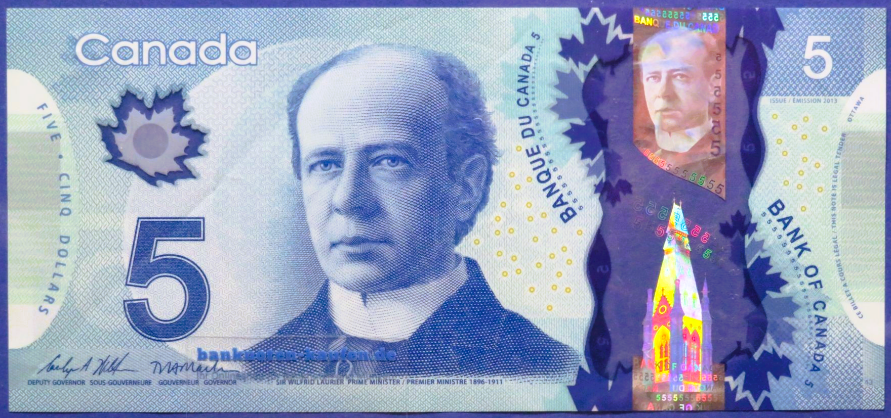 Kanada, 5 Dollars, 2013, gebraucht (USED / VF), Polymer, P-106