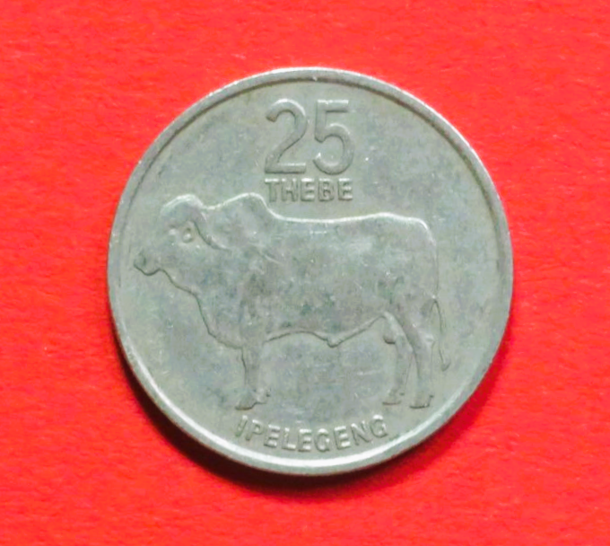Botswana:  25 Thebe, 1976-1989, gebraucht (used / ss+)