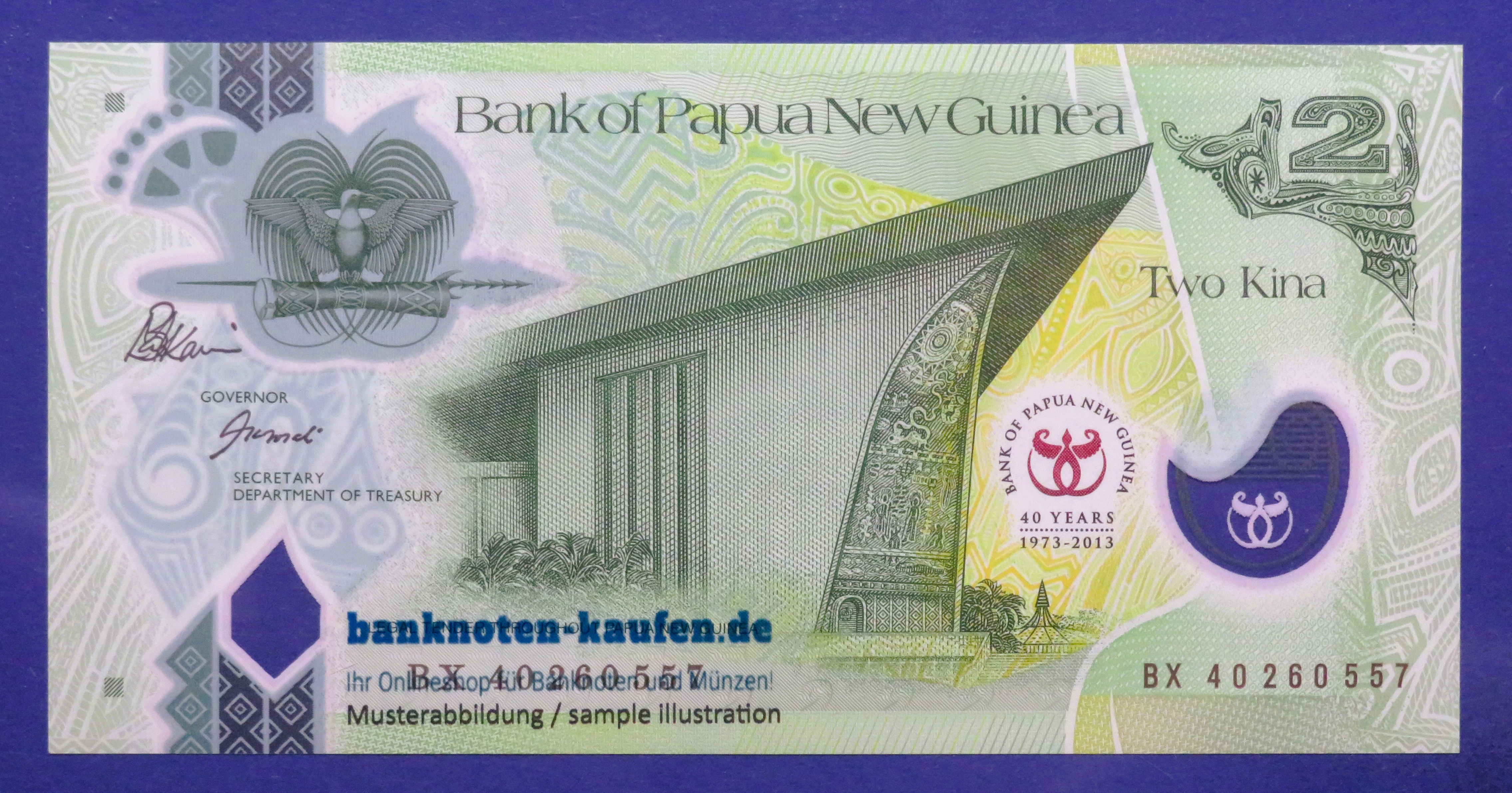 Papua New Guinea, 2 Kina, 2013, uncirculated (UNC), Polymer, Commemorative issue, P-45