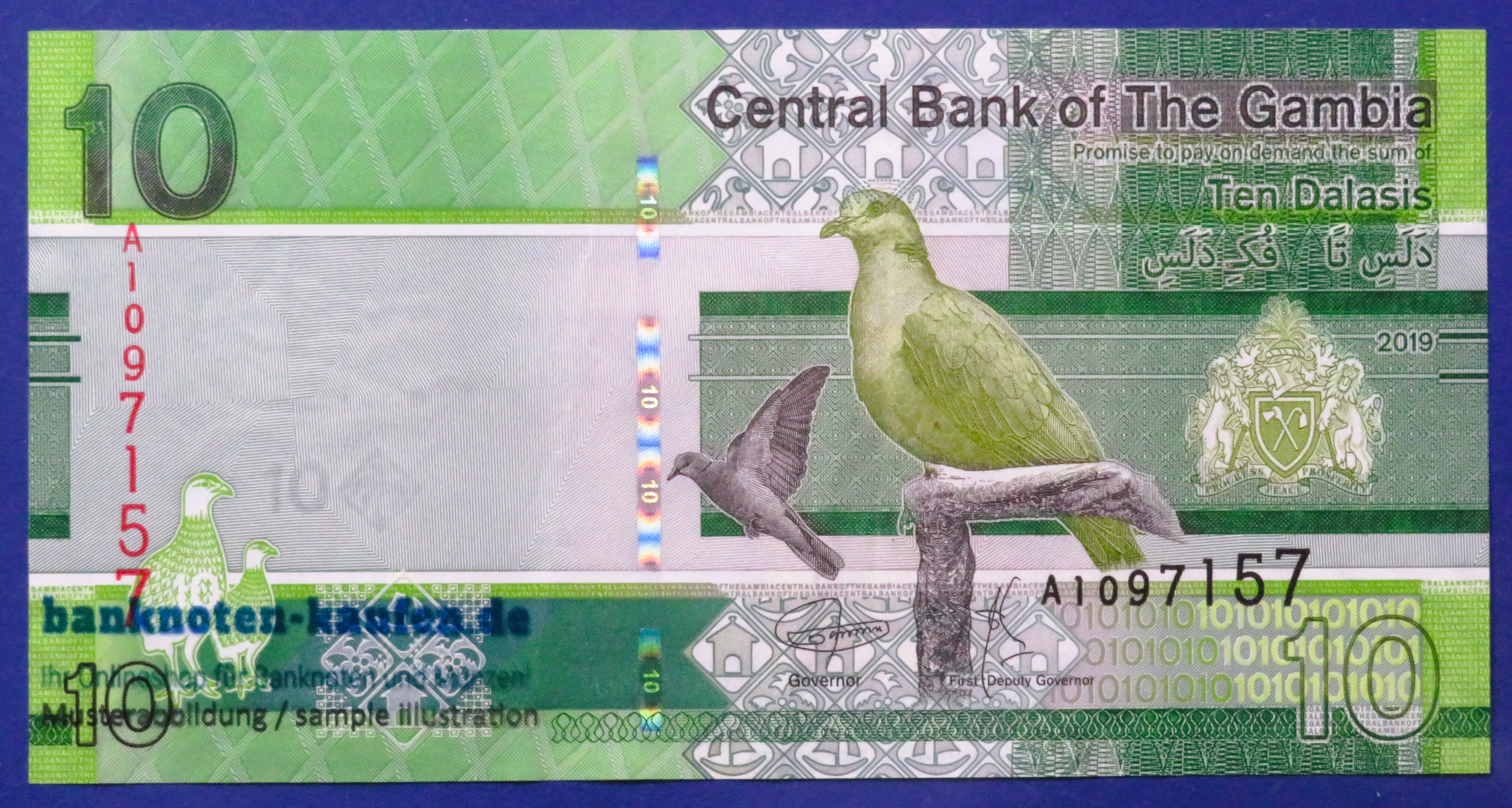 Gambia, 10 Dalasis, 2019, circulated (USED / VF+), P-38