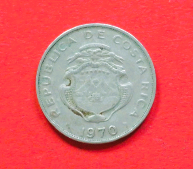 Costa Rica: 50 Centimos, 1965-1978, gebraucht (used / ss), # 44