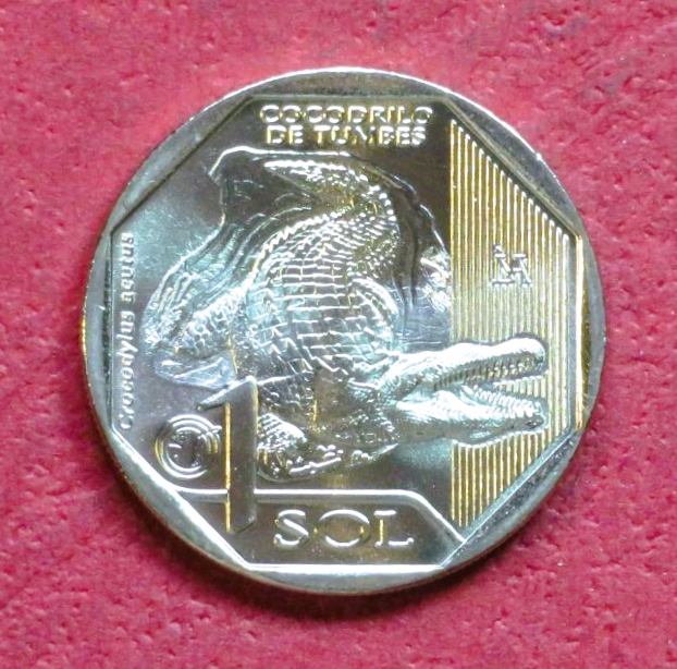 Peru, commemorative coin, 1 Sol, 2017, uncirculated (UNC), "alligator"