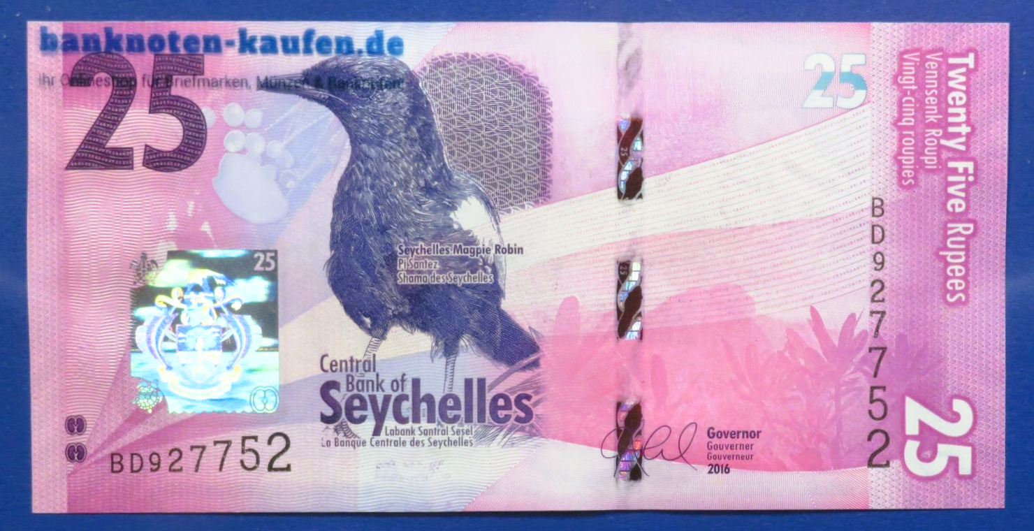 Seychellen, 25 Rupien, 2016, kassenfrisch (UNC), P-48