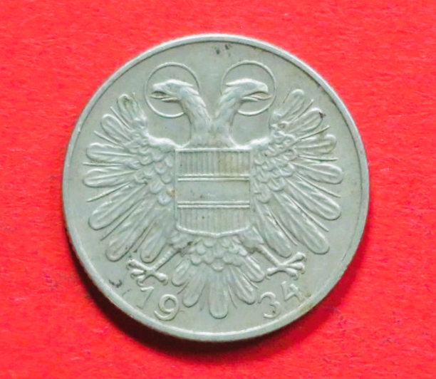 Österreich:  1 Schilling, 1934, gebraucht (used / ss), # 55