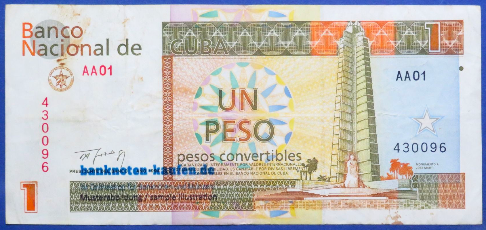 Karibik, 1 Peso convertible, 1994, gebraucht (USED / VF-)