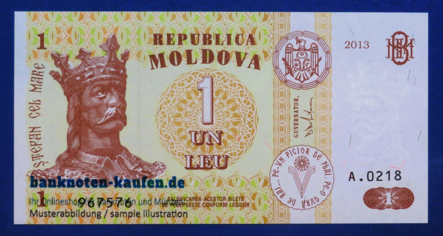 Moldawien, 1 Leu, 2013, kassenfrisch (UNC), P-8i