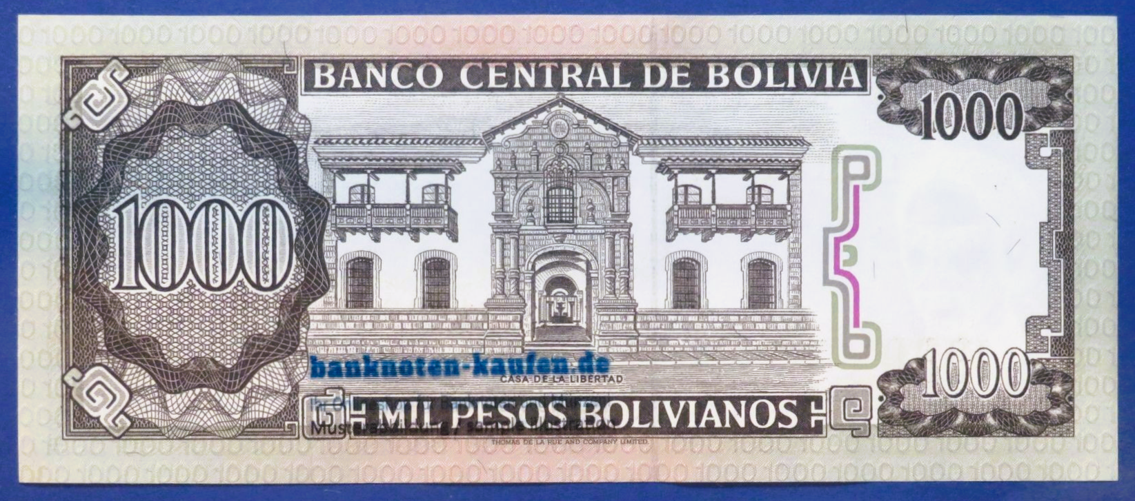 Bolivia - 1,000 Pesos Bolivianos, D. 1982, about uncirculated (AU), P-167a