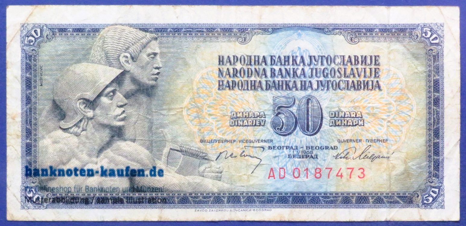 Jugoslawien, 50 Dinara, 1968, gebraucht (USED / F), P-83c