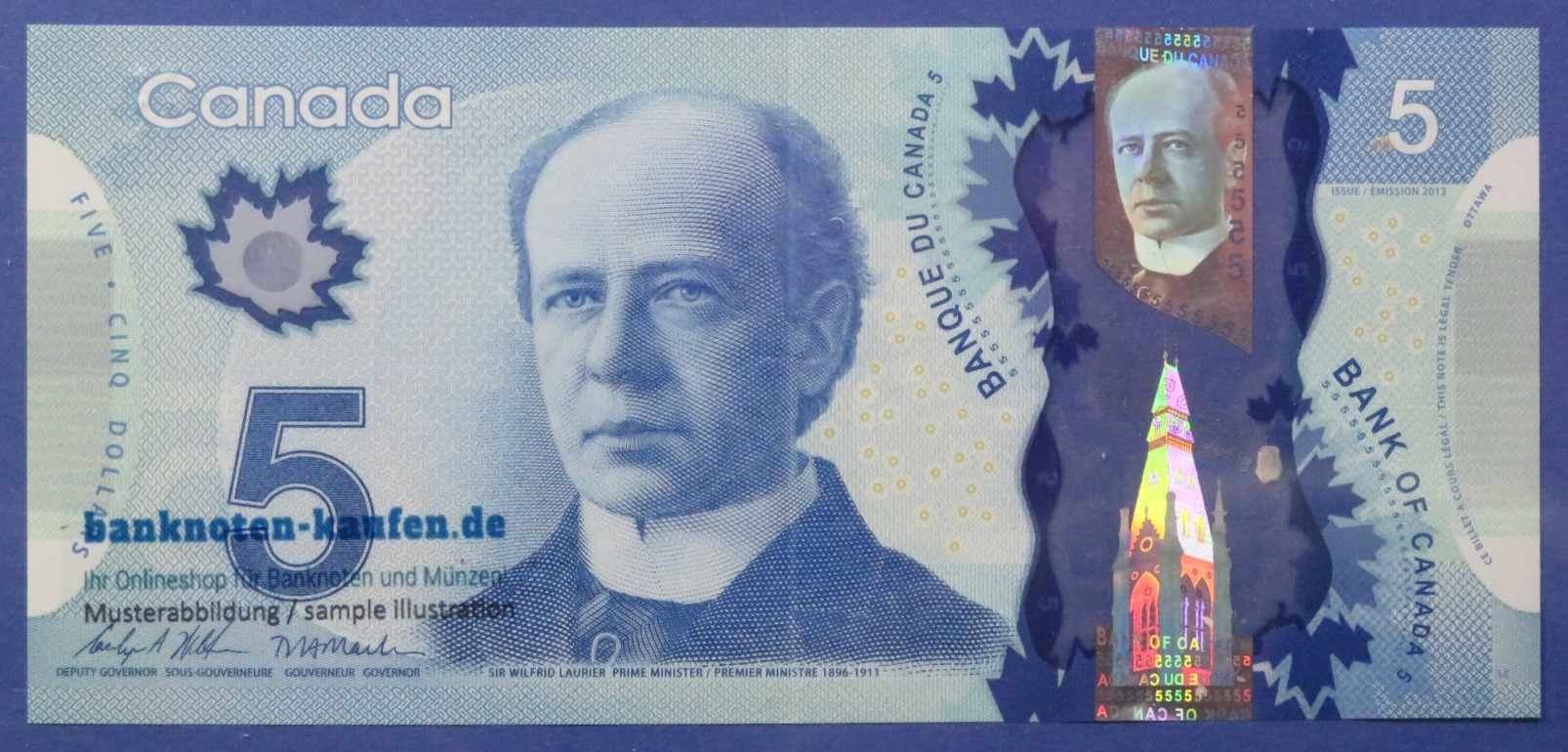 Canada, 5 Dollars, 2013, circulated (USED / VF-XF), Polymer, P-106