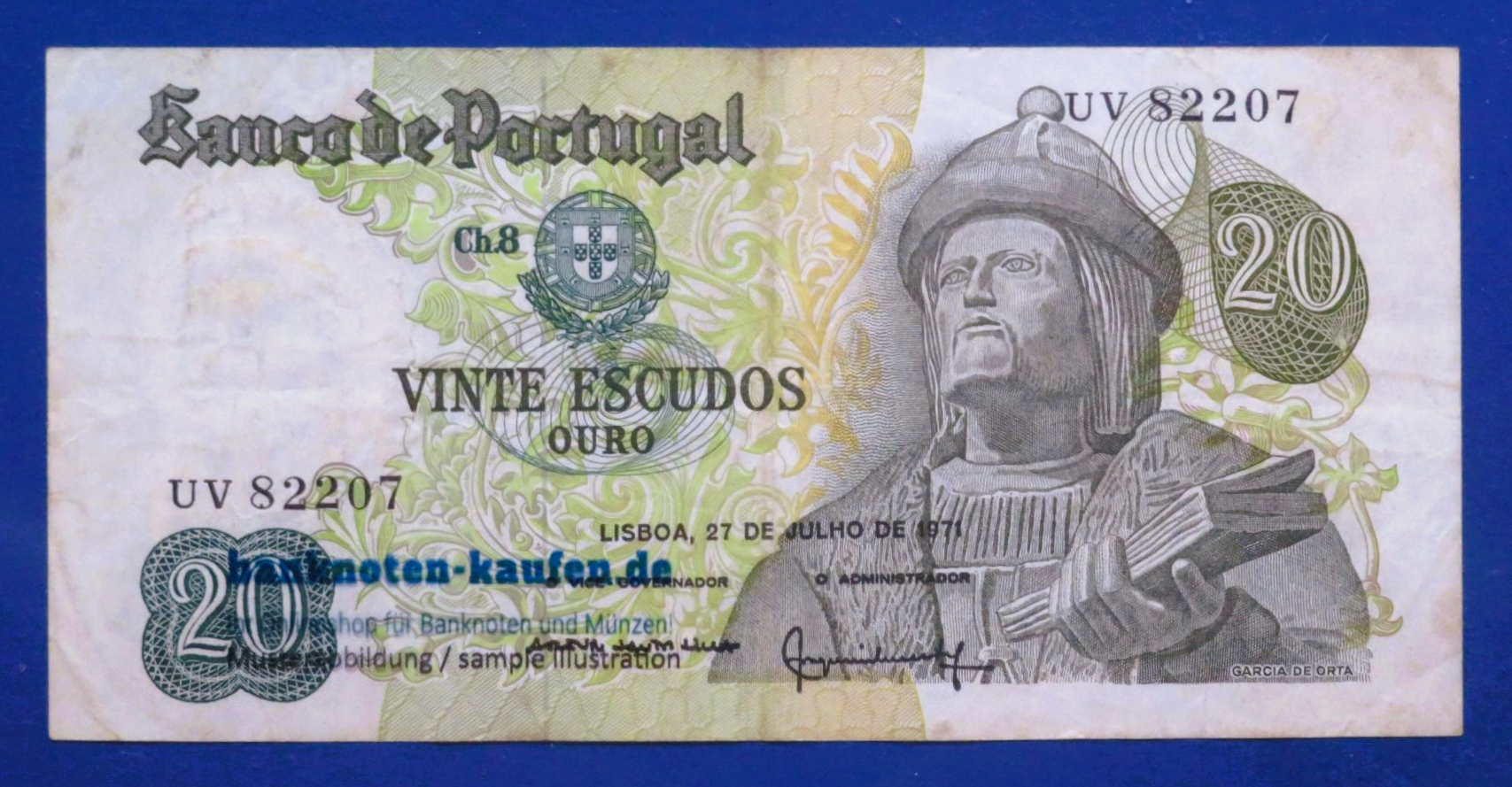 Portugal, 20 Escudos, 1971, gebraucht (USED / VF), P-173