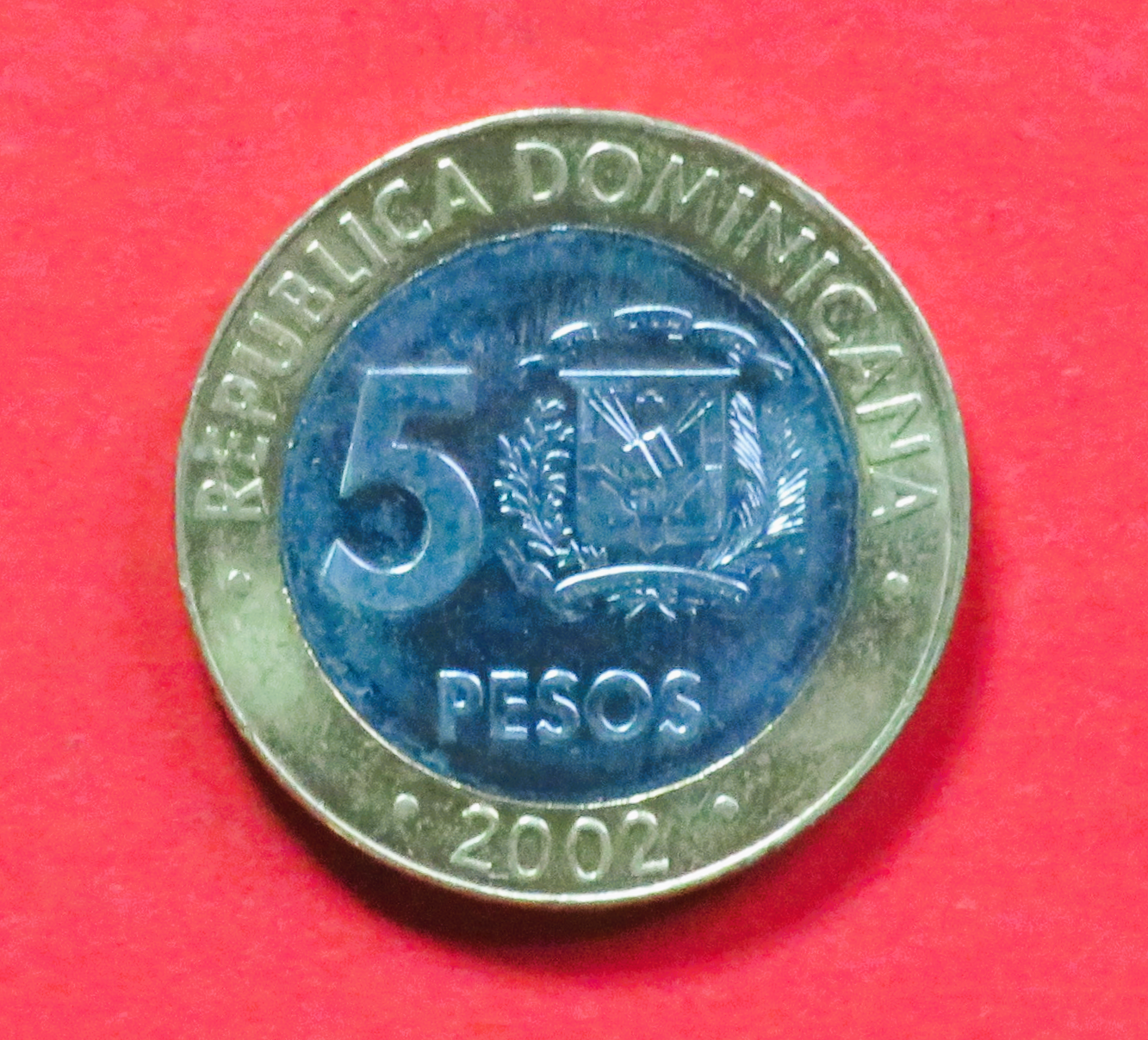 Dominikanische Republik: 5 Pesos, 2002+, gebraucht (used / vz), # 149