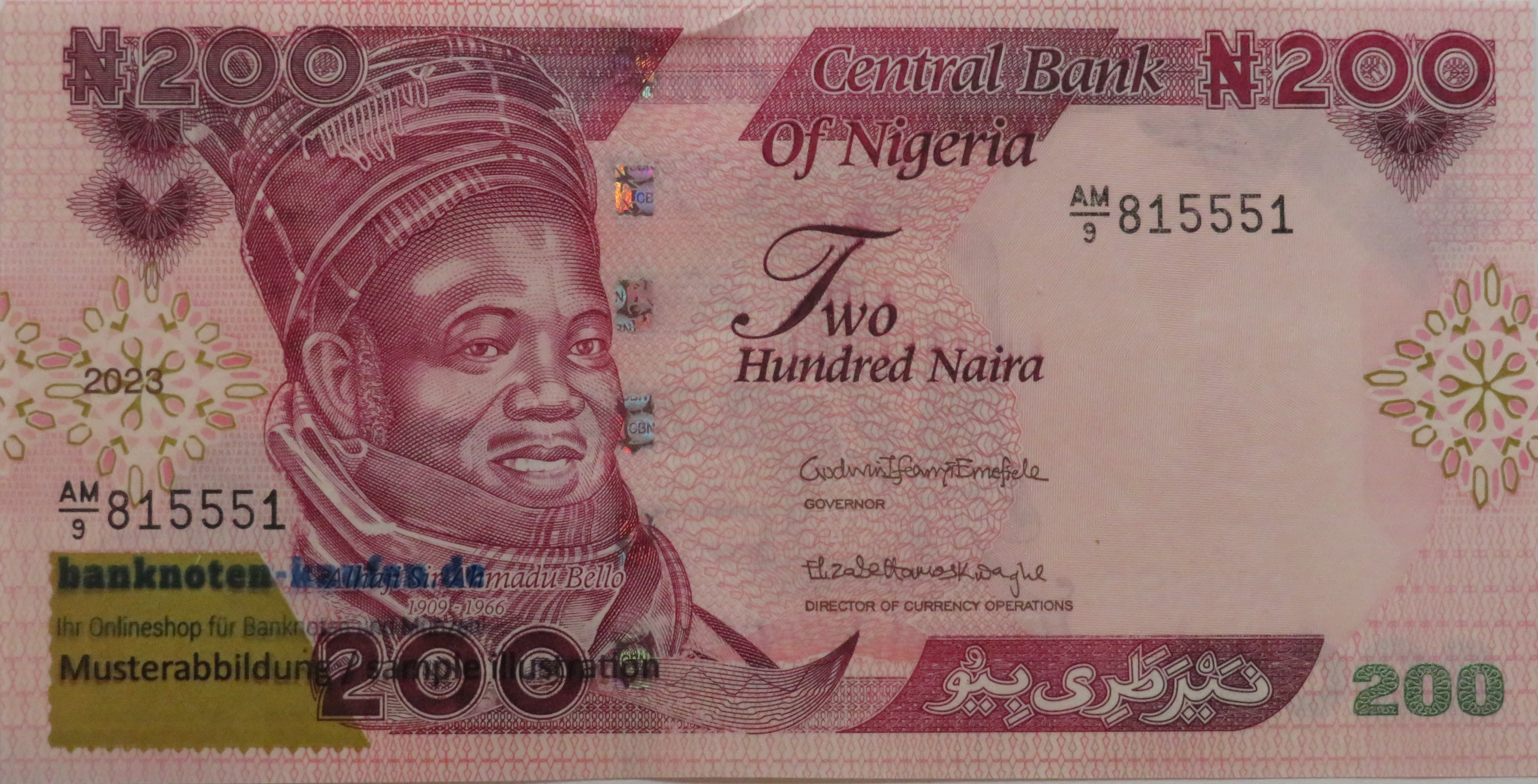 Nigeria, 200 Naira, 2023, uncirculated condition (UNC)