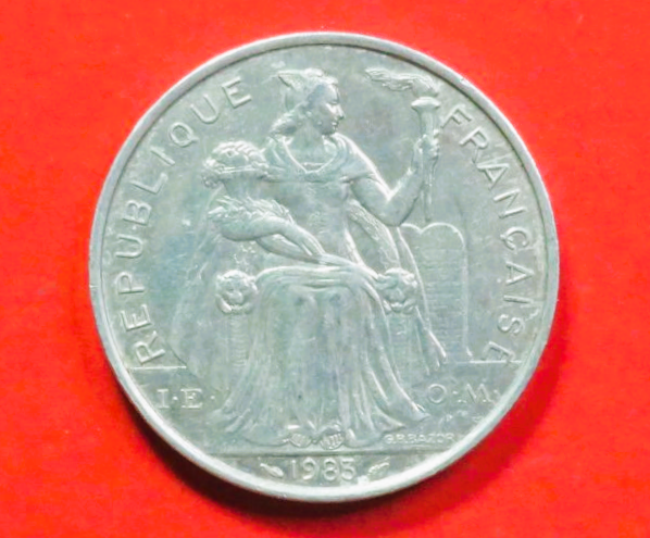 französisch Polynesien: 5 Francs, 1975+, gebraucht (used / ss), # 14