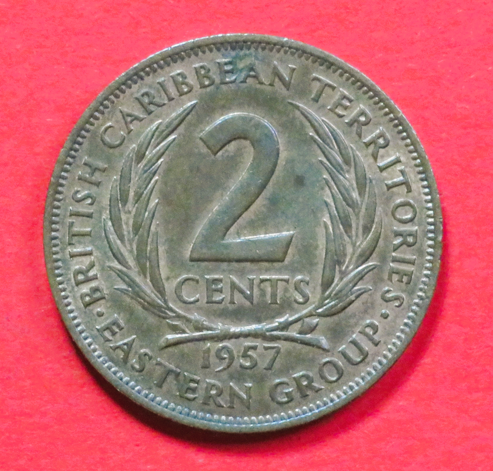 Ostkaribische Staaten: 2 Cents, 1955-1965, gebraucht (used / ss-vz), # 3