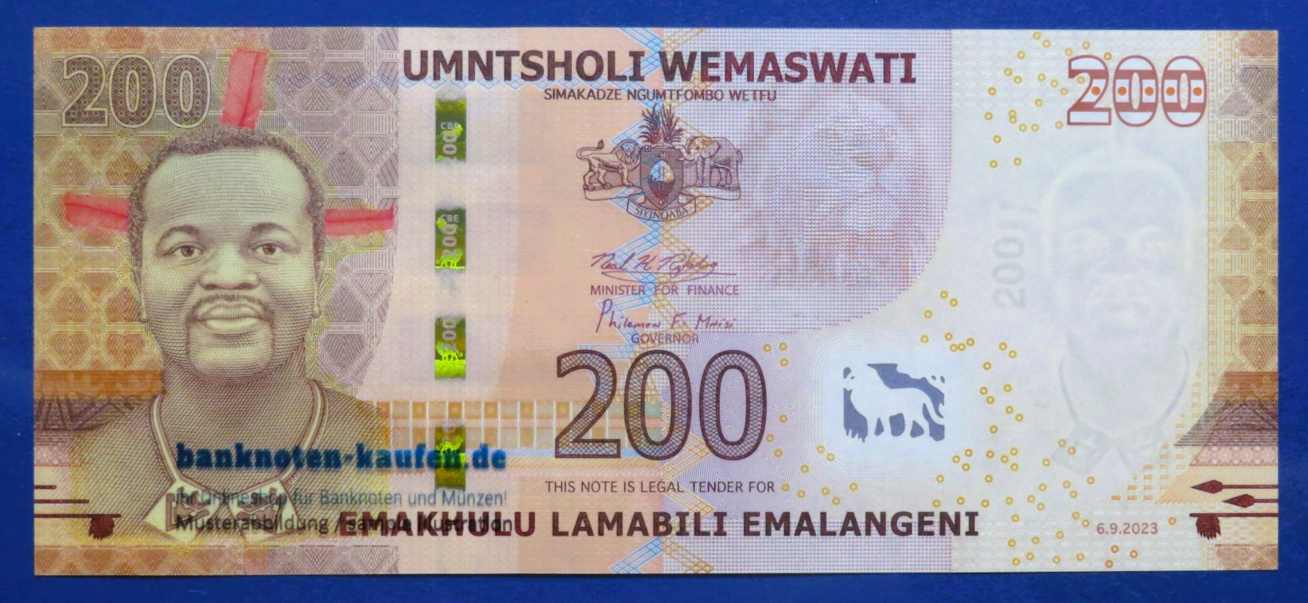 Eswatini, 200 Emalangeni, 2023, kassenfrisch (UNC), P-45