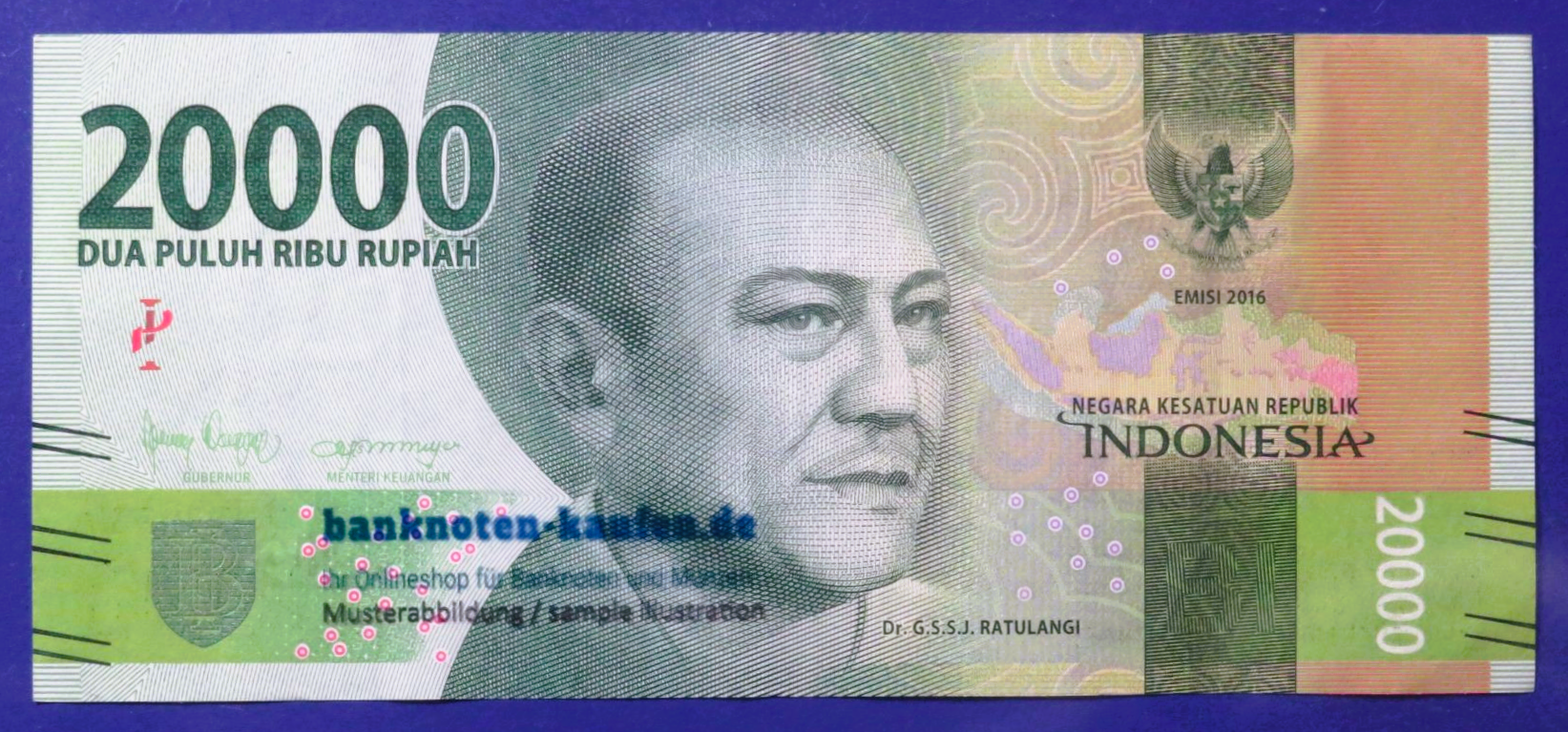 Indonesia - 20,000 Rupiah, 2016, circulated (USED / VF+), P-158