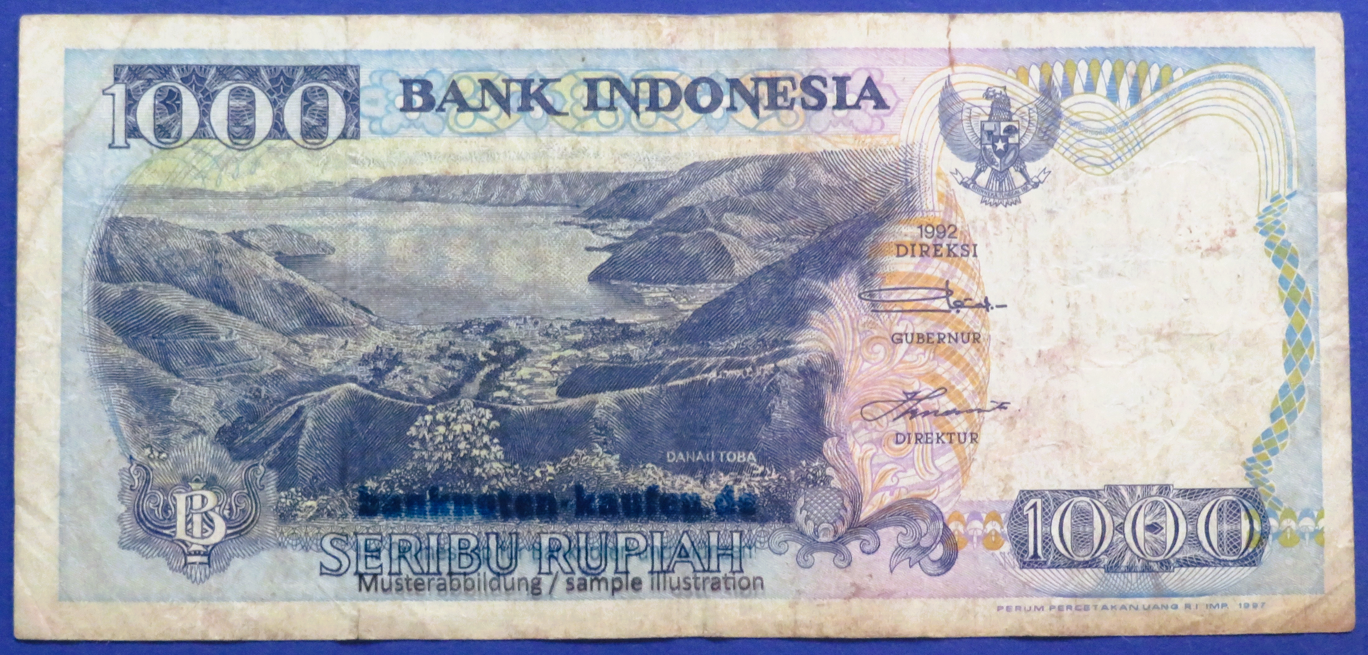 Indonesia - 1,000 Rupiah, 1992, circulated (USED / VG), P-129