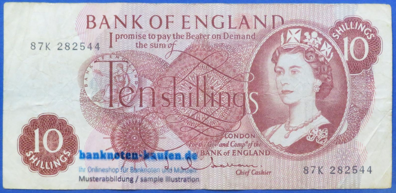 Großbritannien, 10 Shillings, 1961-1970ND, gebraucht (USED / F), P-373b